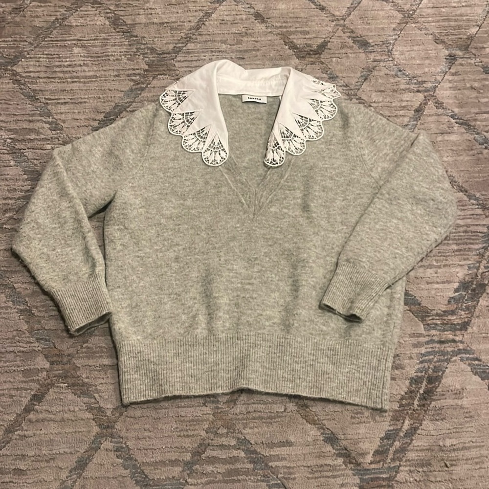 Sandro sweater with neck trim